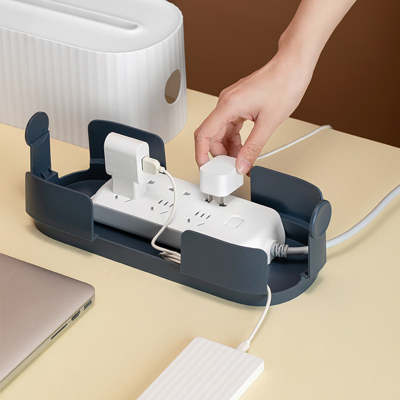 Power Strip Cable Management Box – Anti-Dust Wire Organizer for Charger & Socket Storage