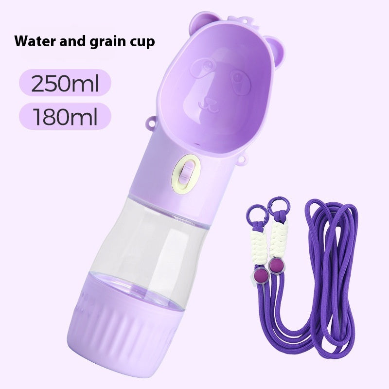 2-in-1 Portable Dog Water Bottle & Food Container – Outdoor Pet Feeder Leak-Proof