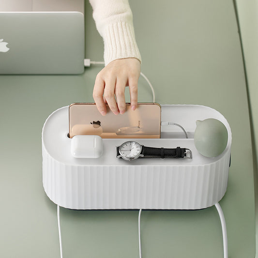 Power Strip Cable Management Box – Anti-Dust Wire Organizer for Charger & Socket Storage