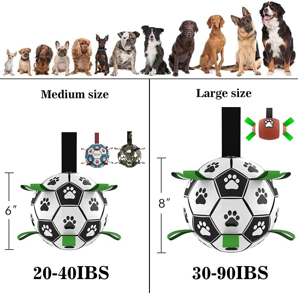 Interactive Dog Soccer Ball – Durable Football Training Toy for Large Dogs & Outdoor Play