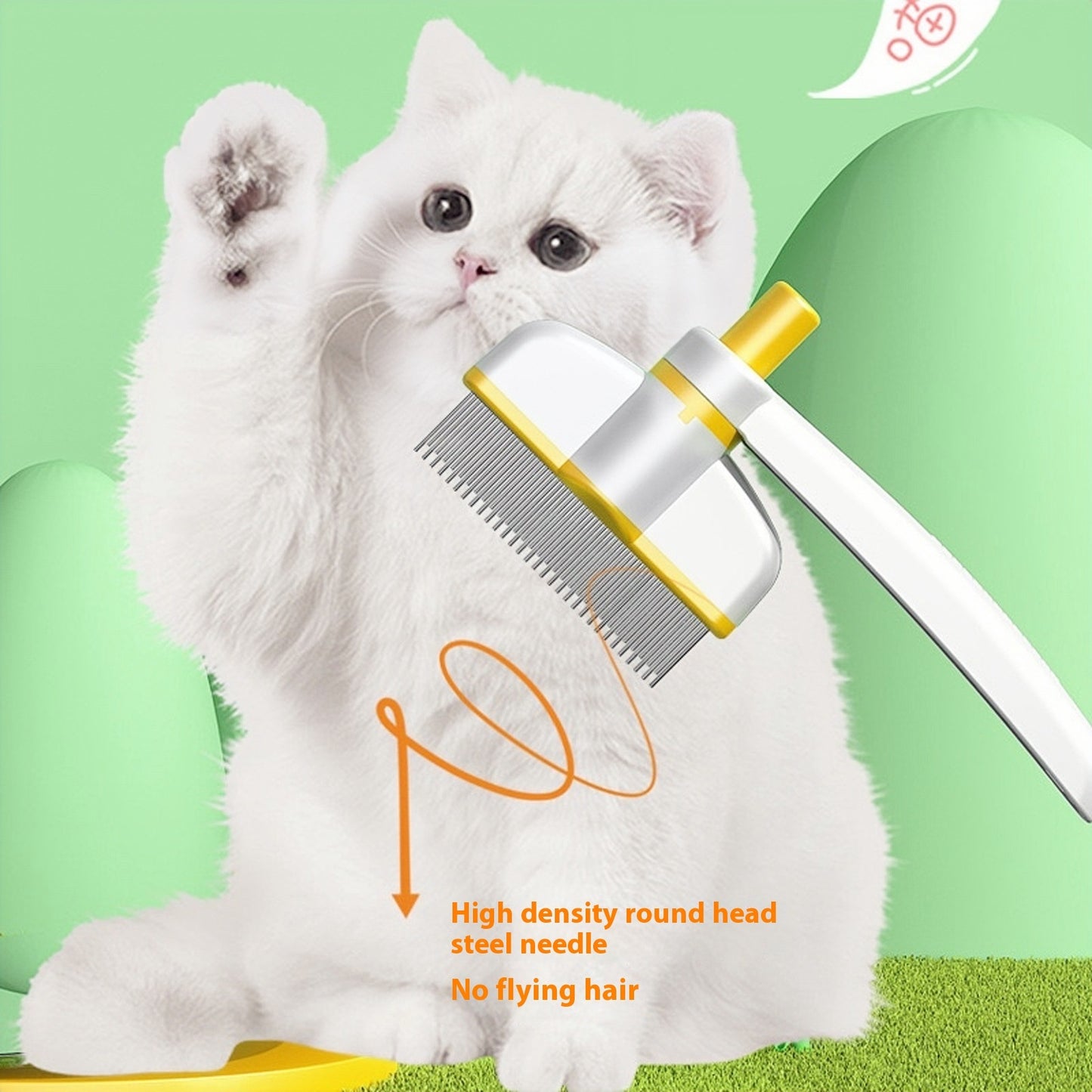 Self-Cleaning Pet Grooming Comb – Cat & Dog Brush for Long Hair, Flea & Shedding