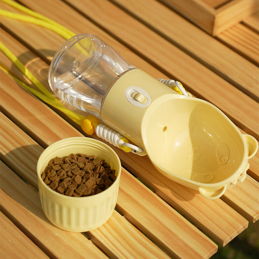 2-in-1 Portable Dog Water Bottle & Food Container – Outdoor Pet Feeder Leak-Proof